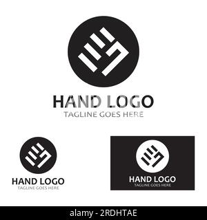 Icona del logo della mano modello di design vettoriale Illustrazione Vettoriale