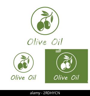 disegno illustrativo vettoriale con icona oliva Illustrazione Vettoriale