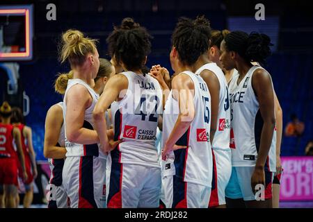 Wizink Center, Madrid, Spagna. 21 luglio 2023. Pallacanestro: Coppa del mondo di pallacanestro femminile FIBA U19, quarti di finale, Francia vs Giappone. Credito: EnriquePSans / Alamy Live News Foto Stock