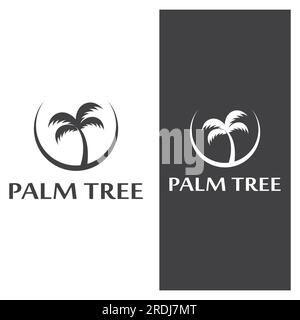 Palm tree estate modello logo illustrazione vettoriale Illustrazione Vettoriale