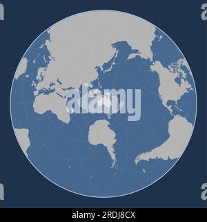 Placca tettonica australiana sulla mappa del contorno solido nella proiezione Lagrange Oblique centrata in posizione meridionale e latitudinale. Illustrazione Vettoriale