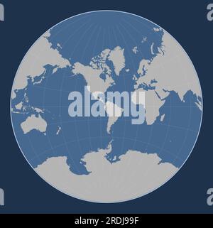 Forma della placca tettonica delle Ande del Nord sulla mappa di contorno solido nella proiezione Lagrange centrata meridionalmente. Illustrazione Vettoriale