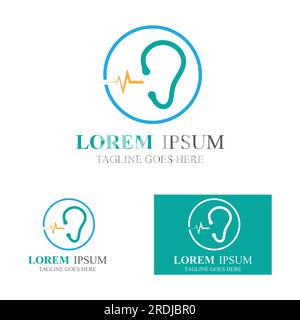 vettore del logo dell'icona dell'udito Illustrazione Vettoriale