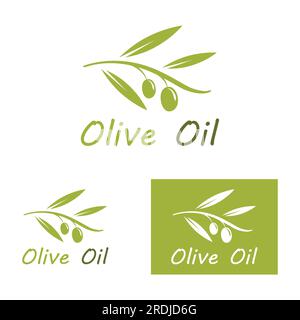 disegno illustrativo vettoriale con icona oliva Illustrazione Vettoriale