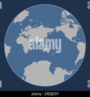 Forma della piastra tettonica Timor sulla mappa del contorno solido nella proiezione Lagrange centrata meridionalmente. Illustrazione Vettoriale