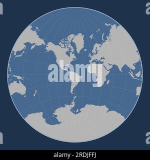 Forma della piastra tettonica delle Shetland sulla mappa di contorno solido nella proiezione Lagrange centrata meridionalmente. Illustrazione Vettoriale