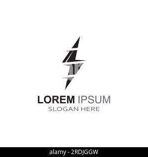 logo per fulmini elettrici, che utilizza un moderno concetto di design vettoriale. Illustrazione Vettoriale