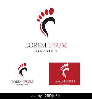 impronte, cura dei piedi e dei piedi, immagine del logo Illustrazione Vettoriale