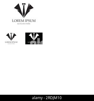 Icona Tuxedo e logo per abbigliamento maschile, modello di design Illustrazione Vettoriale