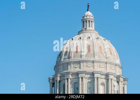 25 agosto 2020, Jefferson City, Missouri, USA: Il Campidoglio del Missouri situato a Jefferson City ed è il terzo campidoglio della città dopo Foto Stock