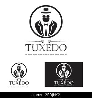 Icona del logo Tuxedo modello di disegno vettoriale Illustrazione Vettoriale