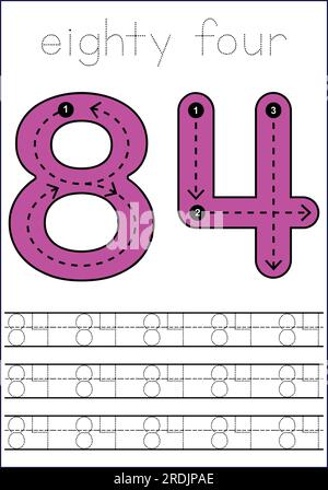 simpatico numero 1- 100 fogli di lavoro per bambini e adulti Illustrazione Vettoriale