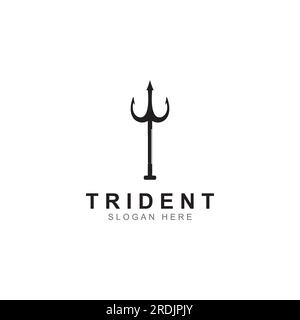 Logo Trident con design vettoriale. Illustrazione Vettoriale