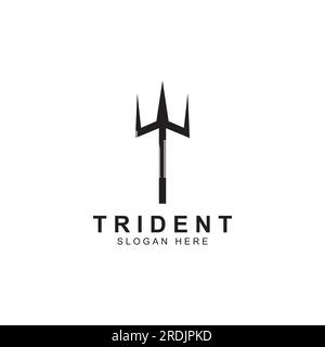 Logo Trident con design vettoriale. Illustrazione Vettoriale