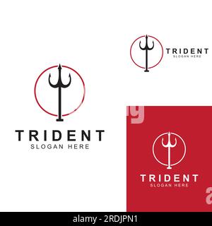 Logo Trident con design vettoriale. Illustrazione Vettoriale