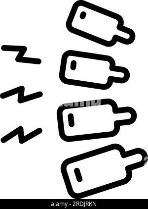 Icona contorno mal di schiena. Ossa e struttura della colonna vertebrale. Medicina e anatomia. Struttura anatomica dell'uomo. Icona del design grafico di qualità superiore. Descrizione del sistema Illustrazione Vettoriale