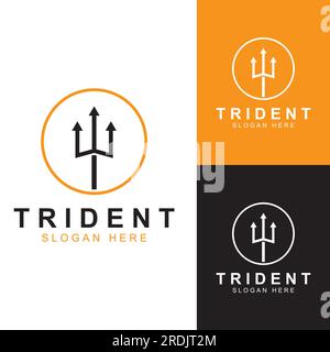 Logo Trident con design vettoriale. Illustrazione Vettoriale