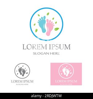 Design con logo del piede dal design moderno. Illustrazione Vettoriale