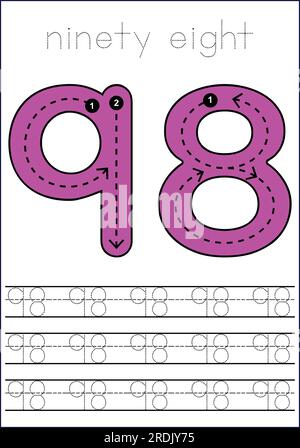 apprendimento dei numeri da 1 a 100 Illustrazione Vettoriale