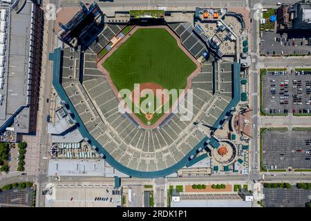 11 giugno 2021, Detroit, Michigan, USA: Il Comerica Park è un campo da baseball all'aperto situato nel centro di Detroit. Serve come sede dei Detroit Tigers Foto Stock