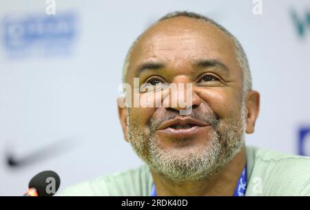 Kassel, Deutschland. 8 luglio 2023. Firo : 8 luglio 2023, atletica leggera, LA, DM 2023 a Kassel, Campionati tedeschi 2023, Idriss GONSCHINSKA, DLV Management Chairman Credit: dpa/Alamy Live News Foto Stock