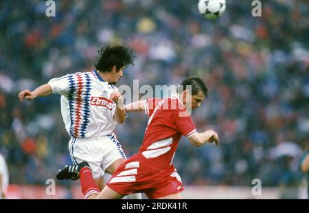 Kaiserslautern, Deutschland. 22 luglio 2023. Firo: 25.05.1996 calcio: Calcio: Foto di archivio, foto di archivio, foto di archivio, foto di archivio, DFB Cup stagione 1995/1996, 95/96, finale, coppa finale, 1. FC Kaiserslautern, Will, vincitore della Coppa 1. FC Kaiserslautern - KSC, Karlsruher SC, Karlsruher duelli 1:0, Dirk Schuster, Versus, Pavel Ku ka Credit: dpa/Alamy Live News Foto Stock