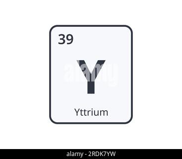 Simbolo elemento ittrio. Grafica per Science Designs. Illustrazione Vettoriale
