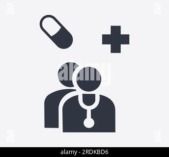 Simbolo del team medico. Concetto di etichettatura medica. Illustrazione Vettoriale