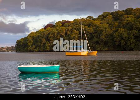 Barche a Devoran Creek Cornwall Foto Stock