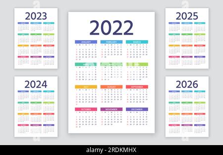 Modello Di Calendario 2023 2024 2025 Calendario Da Tavolo 2023 Calendario  Da Parete 2023 Anno Modello