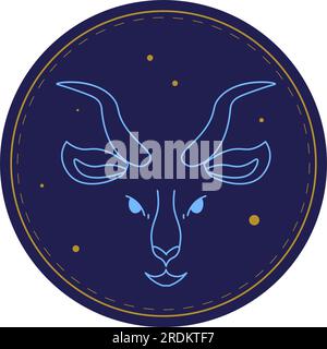 Capricorno segno astrologico, simbolo dell'oroscopo Illustrazione Vettoriale