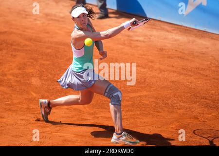 21 luglio 2023, Nizza, Provence-Alpes-CÃ d'Azur, FRANCIA: ALIZE CORNET dalla Francia in azione durante la Hopman Cup 2023, ITF World Mixed Team Championships il 21 luglio 2023 al Nice Lawn Tennis Club di Nizza, Francia (immagine di credito: © Emilie Lohmann/ZUMA Press Wire) SOLO USO EDITORIALE! Non per USO commerciale! Foto Stock