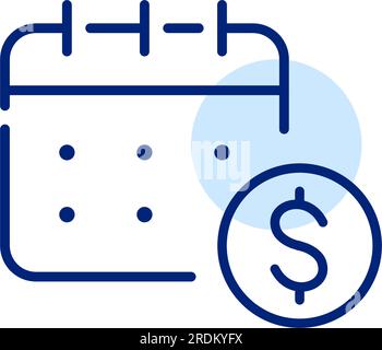 Pianificazione dei pagamenti. Calendario di mutui, stipendi o investimenti. Icona Pixel Perfect Illustrazione Vettoriale