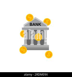 Icona Bank Finance. Firma per l'applicazione bancaria Illustrazione Vettoriale