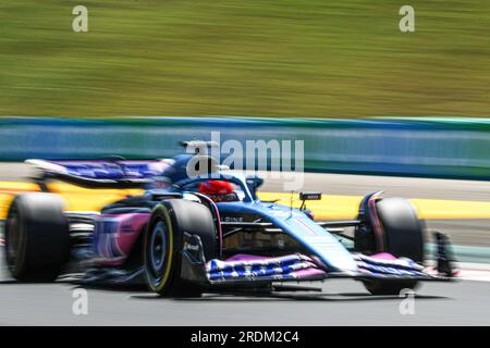 Budapest, Rieti, Ungheria. 21 luglio 2023. Esteban Ocon (fra) Alpine A523.durante le prove libere 3, sabato 22 luglio FORMULA 1 QATAR AIRWAYS GRAN PREMIO D'UNGHERIA 2023 - Lug 21 - Lug 23 2023 Hungaroring, Budapest, Ungheria (Credit Image: © Alessio De Marco/ZUMA Press Wire) SOLO USO EDITORIALE! Non per USO commerciale! Foto Stock