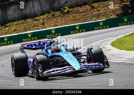 Budapest, Rieti, Ungheria. 21 luglio 2023. Esteban Ocon (fra) Alpine A523.durante le prove libere 3, sabato 22 luglio FORMULA 1 QATAR AIRWAYS GRAN PREMIO D'UNGHERIA 2023 - Lug 21 - Lug 23 2023 Hungaroring, Budapest, Ungheria (Credit Image: © Alessio De Marco/ZUMA Press Wire) SOLO USO EDITORIALE! Non per USO commerciale! Foto Stock