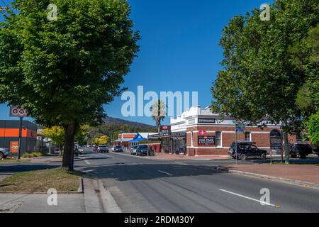 Tasman Highway St Helens township East Coast Tasmania Australia Foto Stock