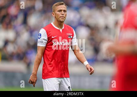 Brugge, Belgio. 22 luglio 2023. BRUGGE, BELGIO - 22 LUGLIO: Jesper Karlsson di AZ Alkmaar durante la partita amichevole pre-stagionale tra Club Brugge KV e AZ Alkmaar al Jan Breydelstadion il 22 luglio 2023 a Brugge, Belgio (foto di Joris Verwijst/ Orange Pictures) credito: Orange Pics BV/Alamy Live News Foto Stock