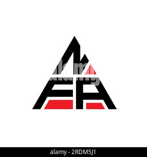 Logo NFA triangolare a lettera con forma triangolare. Monogramma con logo triangolare NFA. Modello con logo vettoriale triangolare NFA di colore rosso. NFA triangul Illustrazione Vettoriale