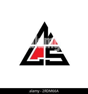 Logo NLS triangolare a lettere con forma triangolare. Monogramma di design con logo triangolare NLS. Modello di logo vettoriale a triangolo NLS di colore rosso. NLS triangul Illustrazione Vettoriale