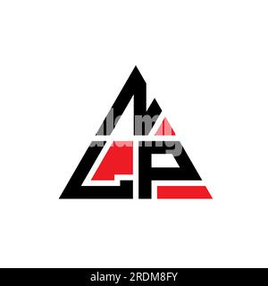 Logo a lettere triangolari NLP con forma a triangolo. Monogramma di design con logo triangolare NLP. Modello di logo vettoriale triangolare NLP di colore rosso. NLP triangul Illustrazione Vettoriale