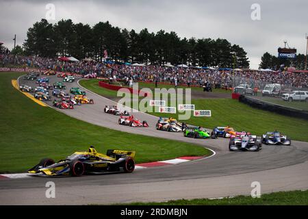 2 luglio 2023, Lexington, OH, Stati Uniti d'America: 02 luglio 2023-Lexington, OH: COLTON HERTA (26) di Valencia, California guida in pista durante la Honda Indy 200 al Mid-Ohio al Mid-Ohio Sports Car Course di Lexington OH. (Immagine di credito: © Walter G. Arce Sr./ZUMA Press Wire) SOLO USO EDITORIALE! Non per USO commerciale! Foto Stock