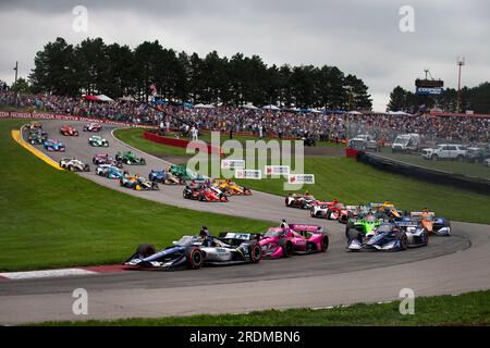 2 luglio 2023, Lexington, OH, Stati Uniti d'America: 02 luglio 2023-Lexington, OH: GRAHAM RAHAL (15) di New Albany, Ohio guida in pista durante la Honda Indy 200 al Mid-Ohio al Mid-Ohio Sports Car Course di Lexington OH. (Immagine di credito: © Walter G. Arce Sr./ZUMA Press Wire) SOLO USO EDITORIALE! Non per USO commerciale! Foto Stock