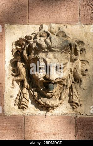 Neptun Brunnen am Städtisches Wasserwerk nel Baden-Baden Foto Stock