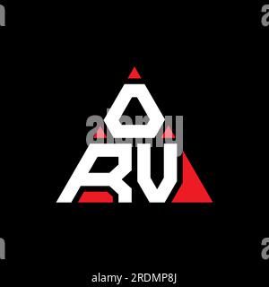 Logo ORV triangolare a lettere con forma triangolare. Monogramma di design con logo triangolare ORV. Modello di logo vettoriale triangolare ORV di colore rosso. ORV triangul Illustrazione Vettoriale