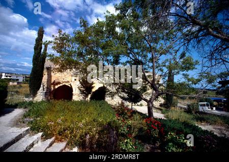 Limassol Cipro Castello di Kolossi, ex fortezza crociata, attuale castello costruito nel XV secolo. E Garden Foto Stock