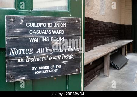 Lo Spike Heritage Centre di Guildford, ex reparto informale dei vagabondi presso la Guildford Union Workhouse, Surrey, Inghilterra, Regno Unito Foto Stock