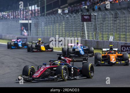 05 POURCHAIRE Theo (fra), ART Grand Prix, Dallara F2, azione durante la 9a prova del Campionato FIA di Formula 2 2023 dal 21 al 23 luglio 2023 sull'Hungaroring, a Mogyorod, Ungheria Foto Stock