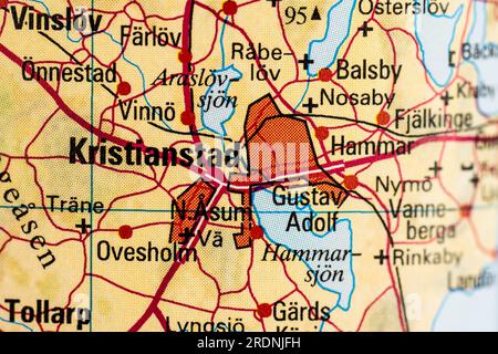 Mappa dell'Atlante della città di Kristianstad Foto Stock