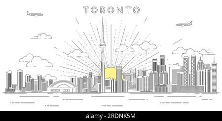 Illustrazione vettoriale della linea dello skyline di Toronto Illustrazione Vettoriale